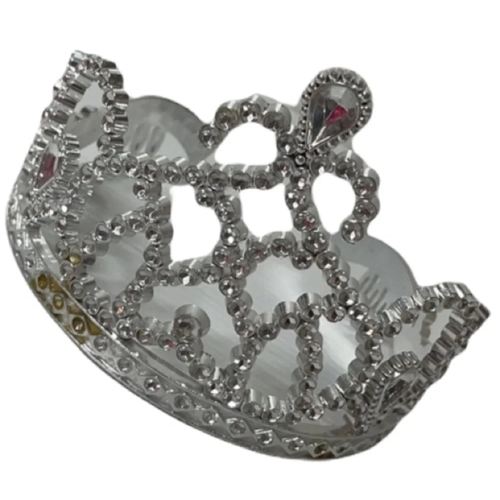 Princess Ball Gown Fairytale Halloween Costume Dress Up Crown Tiara Pink Gold